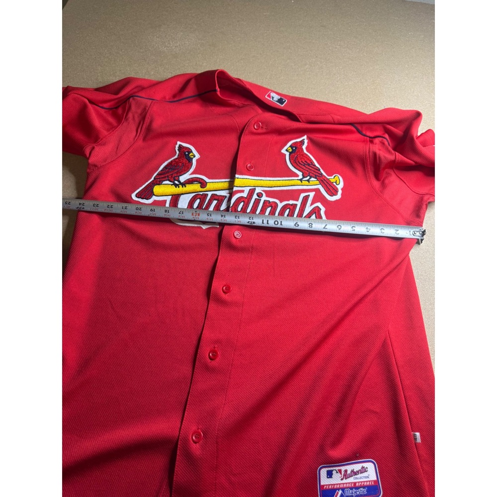 Majestic St Louis Cardinals MLB Authentic Red Jersey Mens 48 Number 9 Baseball - Picture 5 of 7